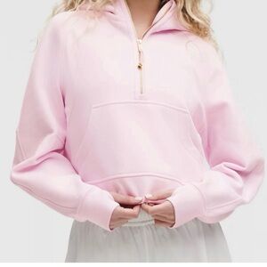 Lululemon Scuba Half-Zip Hoodie Pink Organza